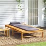 Lounger with dark gray cushion and solid acacia wood pillow by vidaXL, Loungers - Ref: Foro24-362154, Price: 133,57 €, Discou...