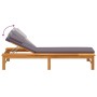 Lounger with dark gray cushion and solid acacia wood pillow by vidaXL, Loungers - Ref: Foro24-362154, Price: 133,57 €, Discou...