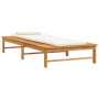 Tumbona con cojín blanco crema y almohada madera maciza acacia de vidaXL, Tumbonas - Ref: Foro24-362155, Precio: 172,46 €, De...