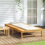 Tumbona con cojín blanco crema y almohada madera maciza acacia de vidaXL, Tumbonas - Ref: Foro24-362155, Precio: 172,46 €, De...