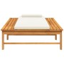 Tumbona con cojín blanco crema y almohada madera maciza acacia de vidaXL, Tumbonas - Ref: Foro24-362155, Precio: 172,46 €, De...