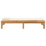 Tumbona con cojín blanco crema y almohada madera maciza acacia de vidaXL, Tumbonas - Ref: Foro24-362155, Precio: 172,46 €, De...