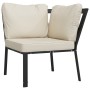 Garden chair made of steel with sand-colored cushions, measuring 76x76x79 cm. by vidaXL, Modular outdoor sofas - Ref: Foro24-...