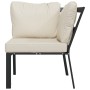 Garden chair made of steel with sand-colored cushions, measuring 76x76x79 cm. by vidaXL, Modular outdoor sofas - Ref: Foro24-...