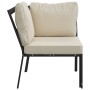 Garden chair made of steel with sand-colored cushions, measuring 76x76x79 cm. by vidaXL, Modular outdoor sofas - Ref: Foro24-...