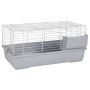 Jaula de animales pequeños polipropileno metal gris 80x45x39 cm de vidaXL, Jaulas y habitáculos para animales pequeños - Ref:...