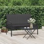 Banco de jardín con cojín ratán sintético negro 105 cm de vidaXL, Bancos de jardín - Ref: Foro24-362168, Precio: 123,99 €, De...