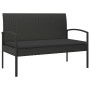 Banco de jardín con cojín ratán sintético negro 105 cm de vidaXL, Bancos de jardín - Ref: Foro24-362168, Precio: 124,09 €, De...