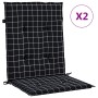 Cojines para silla con respaldo bajo 2 uds tela a cuadros negro de vidaXL, Cojines para sillas y sofás - Ref: Foro24-361322, ...