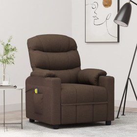 Sillón de masaje eléctrico tela marrón oscuro de vidaXL, Sillones de masaje eléctricos - Ref: Foro24-348087, Precio: 239,99 €...