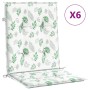 Low Back Chair Cushions 6 Pcs Leaf Print Fabric by vidaXL, Cushions for chairs and sofas - Ref: Foro24-361330, Price: 45,25 €...