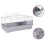 Small animal cage made of gray polypropylene metal, measuring 100x53x46cm. by vidaXL, Cages and habitats for small animals - ...