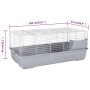 Small animal cage made of gray polypropylene metal, measuring 100x53x46cm. by vidaXL, Cages and habitats for small animals - ...