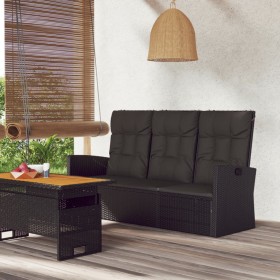 Liegende Gartenbank und schwarze synthetische Rattankissen 173 cm von vidaXL, Gartenbänke - Ref: Foro24-362183, Preis: 223,99...