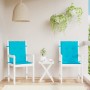 Chair cushions with low backrest 2 pcs turquoise fabric by vidaXL, Cushions for chairs and sofas - Ref: Foro24-361337, Price:...