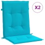 Chair cushions with low backrest 2 pcs turquoise fabric by vidaXL, Cushions for chairs and sofas - Ref: Foro24-361337, Price:...