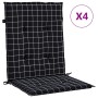 Low back chair cushions 4 pcs black plaid fabric by vidaXL, Cushions for chairs and sofas - Ref: Foro24-361323, Price: 48,99 ...