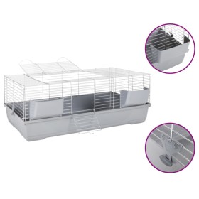 Gray metal polypropylene small animal cage 118x59x46cm by vidaXL, Cages and habitats for small animals - Ref: Foro24-172227, ...