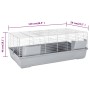 Jaula de animales pequeños polipropileno metal gris 118x59x46cm de vidaXL, Jaulas y habitáculos para animales pequeños - Ref:...