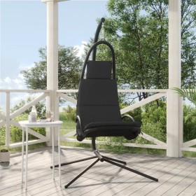 Silla colgante jardín con cojín acero y tela Oxford gris oscuro de vidaXL, Balancines de jardín - Ref: Foro24-362729, Precio:...