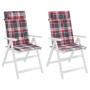 High Back Chair Cushions 2 Pcs Red Plaid Oxford Fabric by vidaXL, Cushions for chairs and sofas - Ref: Foro24-361913, Price: ...