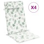 High back chair cushions 4 pcs Oxford fabric printed leaves by vidaXL, Cushions for chairs and sofas - Ref: Foro24-361929, Pr...