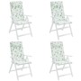 High back chair cushions 4 pcs Oxford fabric printed leaves by vidaXL, Cushions for chairs and sofas - Ref: Foro24-361929, Pr...