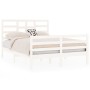 Estructura de cama de madera maciza blanco 140x190 cm de vidaXL, Camas y somieres - Ref: Foro24-3105841, Precio: 131,88 €, De...