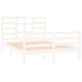 Estructura de cama de madera maciza blanco 140x190 cm de vidaXL, Camas y somieres - Ref: Foro24-3105841, Precio: 131,88 €, De...