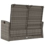 Reclining garden bench with synthetic rattan cushions, 118 cm in gray. by vidaXL, garden benches - Ref: Foro24-362186, Price:...