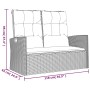 Reclining garden bench with synthetic rattan cushions, 118 cm in gray. by vidaXL, garden benches - Ref: Foro24-362186, Price:...