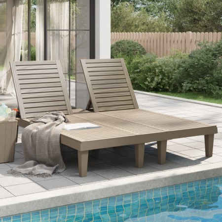 Light brown polypropylene double lounger 155x138x83 cm by vidaXL, Loungers - Ref: Foro24-364151, Price: 342,35 €, Discount: %