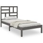 Gray solid wood single bed frame 90x190 cm by vidaXL, Beds and slatted bases - Ref: Foro24-3105917, Price: 120,67 €, Discount: %