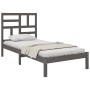 Gray solid wood single bed frame 90x190 cm by vidaXL, Beds and slatted bases - Ref: Foro24-3105917, Price: 120,67 €, Discount: %