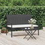 Banco de jardín con cojín ratán sintético negro 105 cm de vidaXL, Bancos de jardín - Ref: Foro24-362166, Precio: 132,98 €, De...