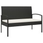 Banco de jardín con cojín ratán sintético negro 105 cm de vidaXL, Bancos de jardín - Ref: Foro24-362166, Precio: 132,98 €, De...