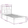 Estructura de cama individual madera maciza gris 90x190 cm de vidaXL, Camas y somieres - Ref: Foro24-3105917, Precio: 120,99 ...