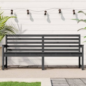 Garden bench solid gray pine wood 203.5x48x91.5 cm by vidaXL, garden benches - Ref: Foro24-824076, Price: 176,24 €, Discount: %