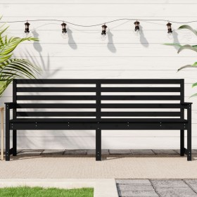 Banco de jardín madera maciza pino negro 203,5x48x91,5 cm de vidaXL, Bancos de jardín - Ref: Foro24-824078, Precio: 151,99 €,...