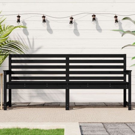 Solid black pine wood garden bench 203.5x48x91.5 cm by vidaXL, garden benches - Ref: Foro24-824078, Price: 152,28 €, Discount: %