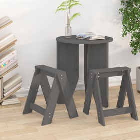 Stools 2 units solid gray pine wood 40x40x45 cm by vidaXL, Folding stools and chairs - Ref: Foro24-823661, Price: 43,99 €, Di...