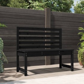 Banco de jardín madera maciza pino negro 109 cm de vidaXL, Bancos de jardín - Ref: Foro24-824036, Precio: 66,38 €, Descuento: %