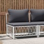 Zentrales Gartensofa mit weißen Kissen aus gewebtem Stoff von vidaXL, Modulare Sofas für den Außenbereich - Ref: Foro24-36413...