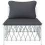 Central garden sofa with white woven fabric cushions by vidaXL, Modular outdoor sofas - Ref: Foro24-364139, Price: 56,24 €, D...