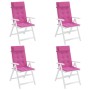 High Back Chair Cushions 4 Pcs Pink Oxford Fabric by vidaXL, Cushions for chairs and sofas - Ref: Foro24-361935, Price: 54,99...