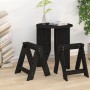 Stools 2 units solid black pine wood 40x40x45 cm by vidaXL, Folding stools and chairs - Ref: Foro24-823663, Price: 31,96 €, D...