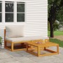 3-piece garden furniture set with acacia wood cushions by vidaXL, Modular outdoor sofas - Ref: Foro24-360009, Price: 253,93 €...