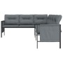 Steel and anthracite gray textilene garden corner sofa by vidaXL, Garden sets - Ref: Foro24-362812, Price: 282,04 €, Discount: %