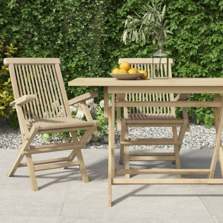 Folding garden chairs 2 units solid teak wood 56x61x89 cm by vidaXL, Garden chairs - Ref: Foro24-362764, Price: 174,34 €, Dis...