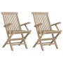 Folding garden chairs 2 units solid teak wood 56x61x89 cm by vidaXL, Garden chairs - Ref: Foro24-362764, Price: 174,34 €, Dis...